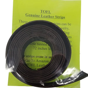 Correas de piel TOFL para artesanías, 4 onzas 1/6" de grosor, 1/2" de ancho y 72" de largo - Arteztik