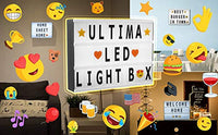 Onerbuy - Caja de luces de cine con luces LED y letras decorativas con símbolos para festivales, cumpleaños, aniversario, boda, motas, tamaño A4 - Arteztik
