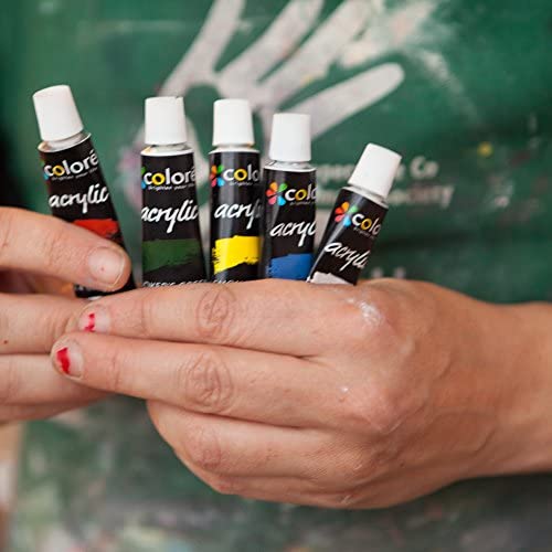 Juego de pintura acrílica con 12 pinceles de arte, 36 colores (2  onzas/botella) pintura acrílica para pintar lienzo, madera, cerámica y  tela, juego de
