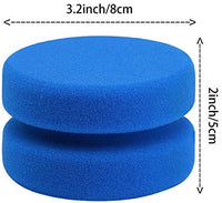 Aodaer - Esponja aplicadora de pintura, 6 unidades, esponja azul para detalles de pintura, se utiliza para manualidades artísticas o cera de coche con bolsa de almacenamiento colgante de malla, azul redondo de 3.1 pulgadas - Arteztik
