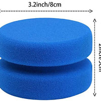 Aodaer - Esponja aplicadora de pintura, 6 unidades, esponja azul para detalles de pintura, se utiliza para manualidades artísticas o cera de coche con bolsa de almacenamiento colgante de malla, azul redondo de 3.1 pulgadas - Arteztik