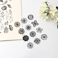 hyamass Pack de 6 hojas mezcla Estilo Flores Y Mariposas Claro Sello de hule para hacer tarjetas decoración y scrapbooking - Arteztik