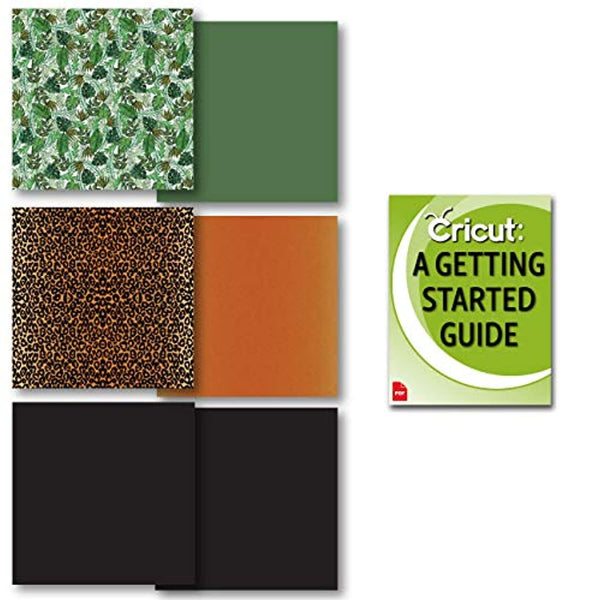 Paquete de hojas de transferencia de tinta infusible de Cricut, palma tropical, leopardo, negro - Arteztik