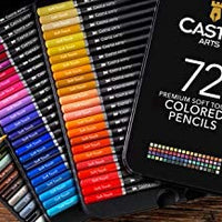 72 lápices de colores para libros de colorear para adultos; serie mejorada prémium de la serie "suave", plomo con colores brillantes de Castle Art Supplies - Arteztik