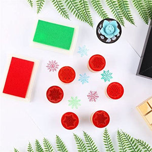 Decora - 6 sellos de goma de madera con diseño de copo de nieve para tarjetas, álbumes de recortes y manualidades - Arteztik