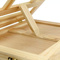 Caballete de mesa ajustable Kuyal, caja de bocetos de madera con 4 engranajes ajustables y cajón de almacenamiento (cajón de 1 capa) - Arteztik
