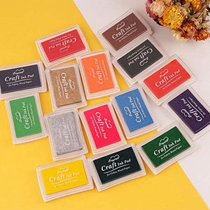 Dizdkizd Craft - Juego de almohadillas de tinta de 15 colores para sellos de goma, papel, álbumes de recortes, tela de madera y suministros de manualidades - Arteztik
