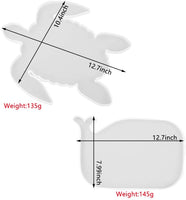 Juanya - Juego de 2 moldes de silicona para bandeja de resina, diseño de tortuga y ballena - Arteztik
