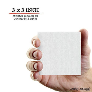 Lienzo de 3.0 x 3.0 in para pintura, suministros de arte de la Academia (paquete de 12) - Arteztik