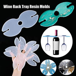 dressplus - Juego de 3 moldes de silicona para vino, bandejas de vidrio irregular de ágata, posavasos, moldes de resina epoxi para manualidades, cuencos y decoración del hogar - Arteztik