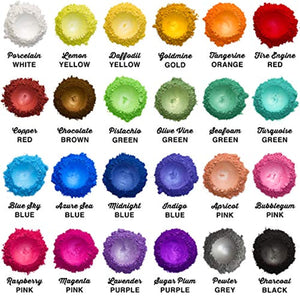 Dibble Dabble Mica Powder 24 tarros de batido de color – Set de 8.47 oz – Polvo de pigmento de mica de grado cosmético para hacer jabón, resina epoxi, brillo de labios, uñas, bombas de baño, limo - Arteztik