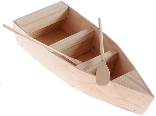 Darice 9154-94 - Barco de madera natural sin terminar con remos - Arteztik