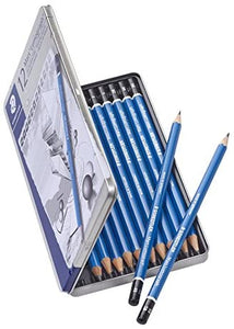 Staedtler Lumograph Grafito 100G6 - Lápices de dibujo y bocetos (6 grados, 100G6) - Arteztik