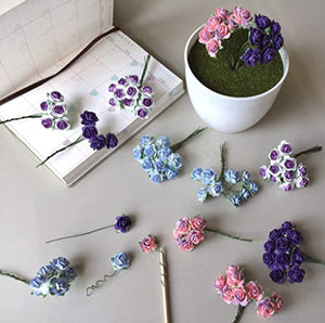 100 piezas de mini rosas de color variado de flores de morera 0.394 in álbumes de recortes de boda muñeca casa suministros de tarjeta - Arteztik