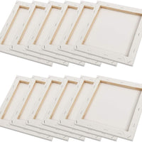Lienzo estirado de 7.9 x 7.9 in – Lienzo enmarcado en blanco para pintar – Paquete de 12 – Lienzo de arte triple imprimado para niños, adultos, estudiantes y profesionales - Arteztik