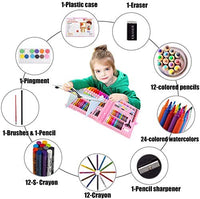 KINSPORY 86PC portátil inspiración y creatividad para colorear arte conjunto niños pintura y dibujo suministros, rosa - Arteztik
