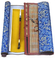 Ellkee - Papel de agua de tela mágica china reutilizable con 1 cepillo de bambú y 1 envoltorio para bolígrafos, juego de caligrafía china práctica para principiantes, escritura gruesa con desplazamiento (4 artículos) - Arteztik
