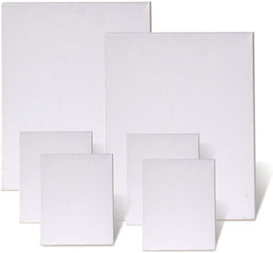 Juego de 6 lienzos en blanco con doble imprimación preestirados para pintura acrílica al óleo - Arteztik