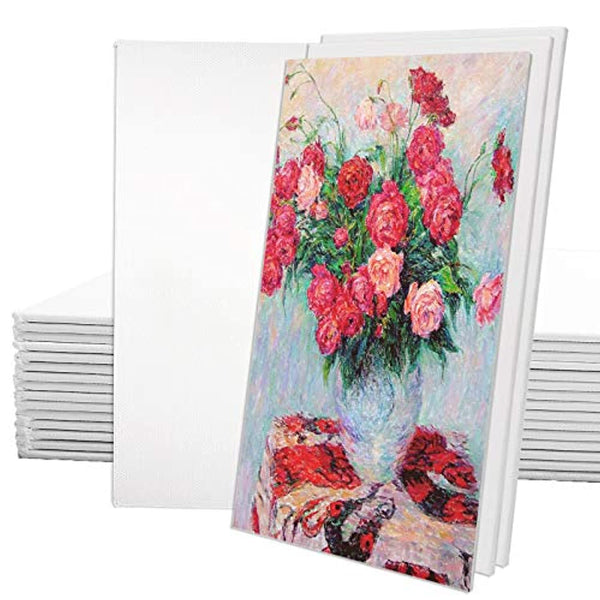 HappyHapi Paneles de lona de 18 unidades, 11 x 14 pulgadas en blanco para pintura, tableros de lona de calidad profesional sin ácidos, 100% algodón con núcleo de tablero reciclado - Arteztik