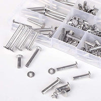 Witlans Chicago - Juego de 90 tornillos para encuadernación, acero inoxidable 304, Phillips, juego de tornillos para encuadernar con tornillos para bricolaje, decoración de cuero, álbumes de fotos, encuadernaciones (9 tamaños) - Arteztik

