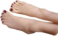 1 par de zapatillas de silicona de maniquí femenino para exhibición de pies, sandalias y calcetines. - Arteztik
