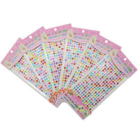 YYaaloa Paquete de 6 hojas 1500 + redondas coloridas con diamantes de imitación, autoadhesivas, para manualidades, cuerpo, uñas, boda, decoración, etc. (6 hojas-02) - Arteztik
