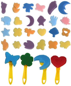 Preciser - Juego de 47 brochas de pintura con esponja para niños, para aprendizaje temprano - Arteztik