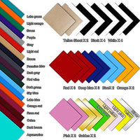 CAREGY paquete de vinilo de transferencia de calor HTV de 12 x 10 pulgadas – 45 unidades incluye 30 unidades de hojas de colores surtidos y 2 hojas de teflón, vinilo para planchar sobre telas de camisetas DIY - Arteztik
