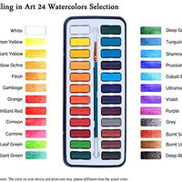 Juego de pintura de acuarela Falling in Art, 36 tartas de agua con cepillo de agua y almohadilla de papel - Arteztik