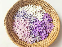 TH Mixed Purple White Flowers Embellishment with Thread stem 12 mm Mulberry Paper Flowers 50 Tiny Craft Supplies Scrap Booking Embellishments for so Many Card Craft Projects - Arteztik
