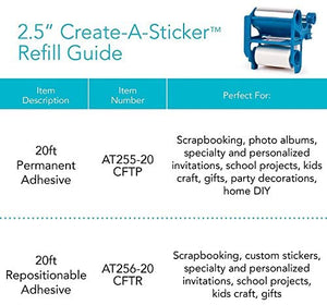 Xyron Recambio adhesivo reposicionable para Create-A-Sticker Mini, 2.5" x 20', Cartucho de recarga (AT256-20CFTR) - Arteztik