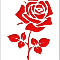 Flor de Rosa plantilla – tarjeta o plástico – A5 5.8 x 8.3 inch – ancho de la flor 5 inch – reutilizable, apto para niños Stencil – Pintura Manualidades, tartas, pared y muebles - Arteztik