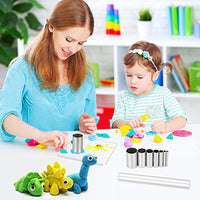 Homgaty Juego de cortadores de arcilla y rodillo de arcilla acrílica, 7 piezas de sangría redonda con forma de círculo, 1 tablero de acrílico de respaldo y raspadores de arcilla para hacer manualidades - Arteztik