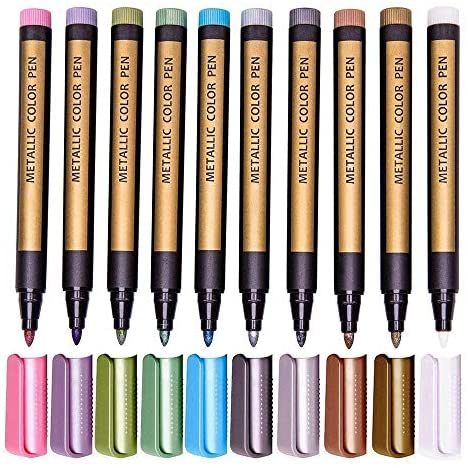 Metallic Paint Markers Pens Set: 20 Colors Paint Pen Craft Markers for Art  Rock Painting, Photo Albums, Scrapbooking, Black Paper, Mug, Wood, Easter