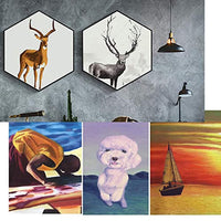 Juego de 3 tablas de lienzo hexagonales para pintar, lienzo de algodón con pintura al óleo y marcos de madera suave, kit de arte ideal para regalo (diámetro de 40 pulgadas) - Arteztik
