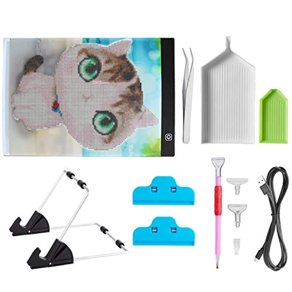 MACTING Kit de almohadilla de luz A4 para pintura de diamante, 11 unidades de bricolaje con pintura de diamante con herramientas de pintura 5D, ideal para bocetos, animación, suministros de arte de pintura de diamante 5D - Arteztik