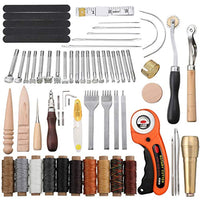 Kit de herramientas de trabajo de piel para coser y sellar, 67 piezas, para cortar punzones, coser a mano, bricolaje, artesanía de cuero - Arteztik
