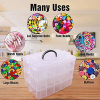 SGHUO Caja de almacenamiento apilable de 3 niveles con 30 compartimentos, caja organizadora de plástico para artes y manualidades, juguetes, cuentas de fusibles, cintas Washi - Arteztik
