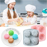 Pack de 2 moldes de jabón de silicona, 4 cacerolas en forma de flor 3D para jabón hecho en casa, molde para tartas, molde de chocolate, bandeja de cubitos de hielo, moldes de gelatina y pollitos - Arteztik