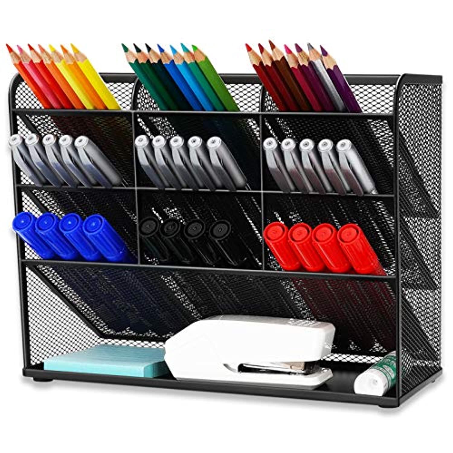 Organizador de escritorio de plástico creativo, portalápices  multifuncional, caja de almacenamiento de lápices, papelería escolar y