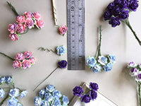 100 piezas de mini rosas de color variado de flores de morera 0.394 in álbumes de recortes de boda muñeca casa suministros de tarjeta - Arteztik
