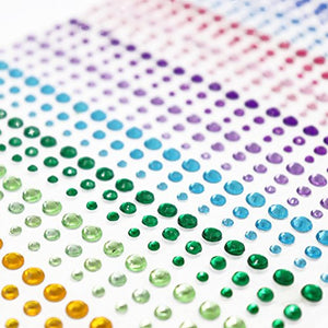 SANC 900 piezas 0.118 in 0.157 in 0.197 in Multicolor Bling Rhinestone pegatina hoja gema diamante autoadhesivo - Arteztik