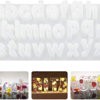 Moldes creativos de letras minúsculas, molde de resina epoxi de cristal, herramientas de fabricación de joyas de bricolaje - Arteztik