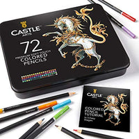 72 lápices de colores para libros de colorear para adultos; serie mejorada prémium de la serie "suave", plomo con colores brillantes de Castle Art Supplies - Arteztik

