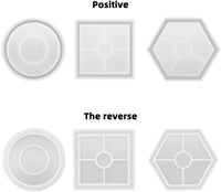 SunBeter – Juego de 6 moldes de silicona para posavasos de bricolaje, incluye redondo, cuadrado, hexágono para fundición con resina, hormigón, cemento, decoración del hogar. - Arteztik
