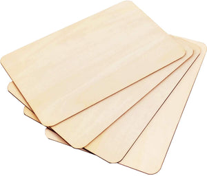 Worown - 4 piezas de madera sin acabar, rectángulos de madera de 12.0 x 8.0 in para construcción de mini casa, modelo de placa de madera, modelo arquitectónico y otro proyecto artesanal hecho a mano - Arteztik
