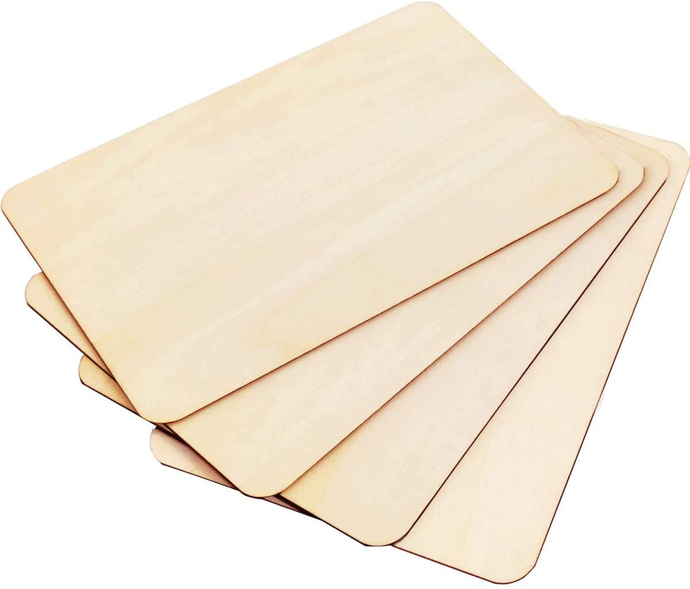 Worown - 4 piezas de madera sin acabar, rectángulos de madera de 12.0 x 8.0 in para construcción de mini casa, modelo de placa de madera, modelo arquitectónico y otro proyecto artesanal hecho a mano - Arteztik