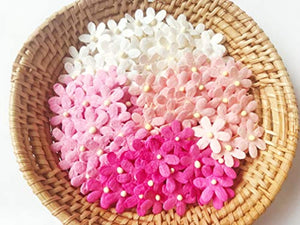 TH - Flores de papel de morera con tallo de rosca de 0.472 in, 50 pequeñas manualidades, decoración para álbumes de recortes para muchos proyectos de manualidades - Arteztik