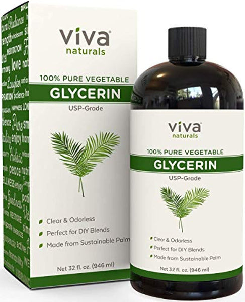 Viva Naturals 100% pura glicerina vegetal líquida para bricolaje base de jabón de fugas y de pasta – Sostenibilidad cosechada de fuentes no OGM, grado USP para el cabello y la piel salud - Arteztik