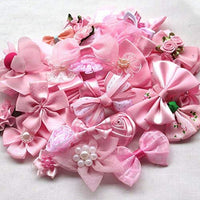 Chenkou - Juego de adornos para manualidades, diseño de lazos, color rosa, 40 unidades - Arteztik
